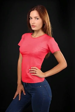 Футболка Степ женская, однотонная розовая