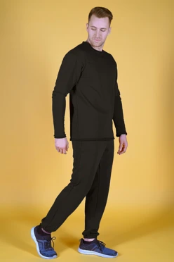 Спортивный костюм Стинг из футера унисекс, однотонный черный