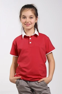 Поло Найт детская, комбинированная красная