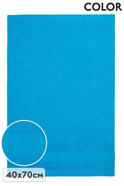 Полотенце махровое 40х70 cм (Color), однотонное голубое