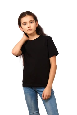 Футболка Премиум детская (Modern), однотонная чёрная