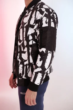 Куртка-бомбер Форд без капюшона на синтепоне унисекс, с полной запечаткой