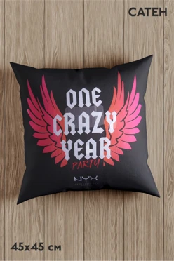 Подушка из сатена 45х45 см (холлофайбер), с полной запечаткой