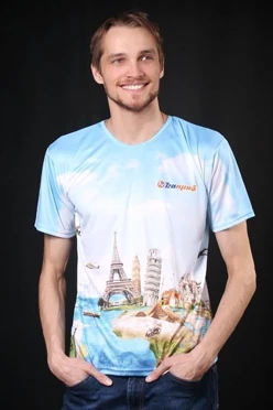 Футболка Гэлэкси унисекс из ложной сетки-230 с полной запечаткой "World"