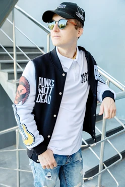 Бомбер Стайл из футера унисекс, однотонный "Punks"