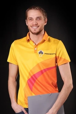 Поло Стар унисекс из ложной сетки с полной запечаткой "Роснефть"