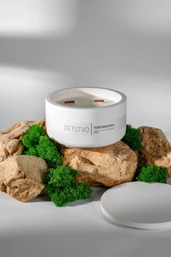 Ароматическая свеча в бетоне DETSTVO, 400 мл