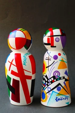 Набор деревянных фигурок в форме силуэтов, глянцевые, 2 шт