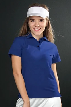 Поло Декстер женская, однотонная темно-синяя