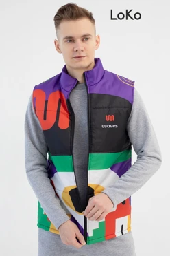 Жилет Портер Лайт со стежкой унисекс, с полной запечаткой