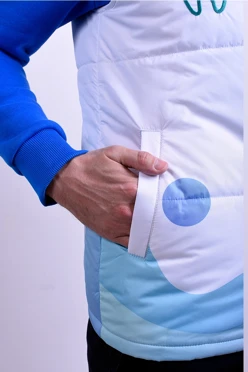 Жилет Портер на синтепоне со стежкой унисекс, с полной запечаткой