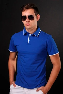 Поло Лайн унисекс, комбинированная темно-синяя