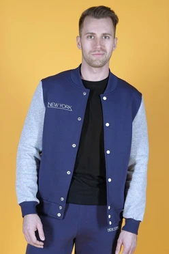 Бомбер Стайл из футера унисекс, однотонный "New York"