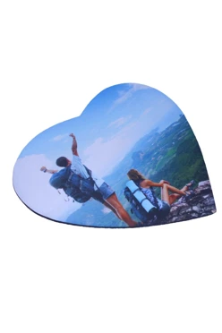 Коврик для мыши в форме сердца 3 мм, с полной запечаткой "Tourism"