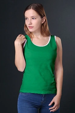 Майка Спорт женская, однотонная зеленая