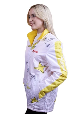 Куртка Бриз без капюшона на флисе унисекс, с полной запечаткой "Birds"