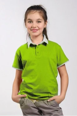 Поло Найт детская, комбинированная салатовая