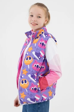 Жилет Морган Лайт с подкладом из лебяжьего пуха детский, с полной запечаткой "Funs"