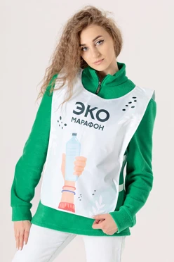 Манишка Юнив 40х60 см из дьюспо, с полной запечаткой "Эко марафон"