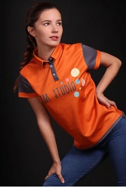 Поло Стар женская из ники  с полной запечаткой "ZM STUDIO"