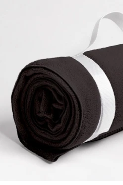 Плед Свиток (с ремешком и вставкой из оксфорда) флисовый 155х200 см, однотонный чёрный