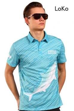 Поло Стар унисекс из ложной сетки с полной запечаткой