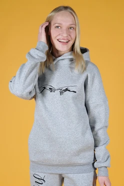 Худи Кинг из футера унисекс, однотонная меланж "Микеланджело"