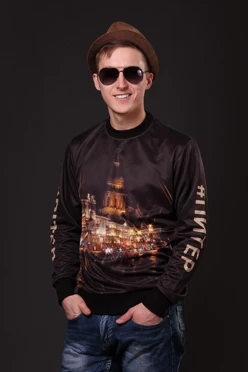 Свитшот Гарри унисекс из адидаса с полной запечаткой "#Питер"