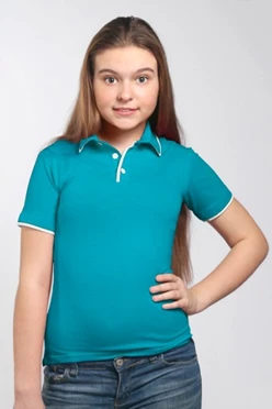 Поло Лайн детская, комбинированная голубая