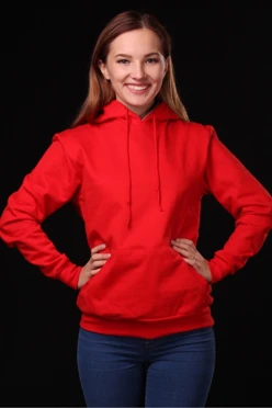 Толстовка Кенго из футера унисекс (Uvinal), однотонная красная