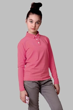 Лонгслив Декстер Плюс детский, однотонный розовый