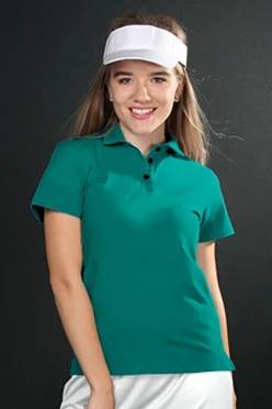 Поло Декстер женская, однотонная бирюзовая