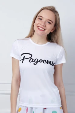 Футболка Астер из примы женская, однотонная "Радость"