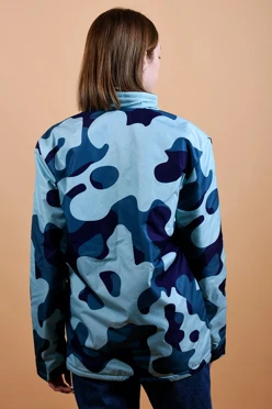 Куртка Бриз без капюшона на флисе унисекс, с полной запечаткой