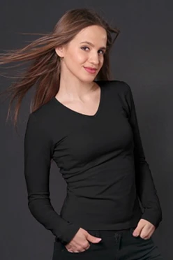 Лонгслив Атлетик Плюс женская, однотонный чёрный