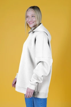 Худи Фрэнк из футера унисекс, однотонная белая