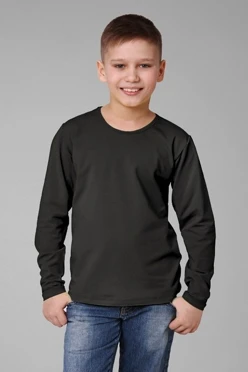 Лонгслив Атлетик Плюс детский, однотонный черный