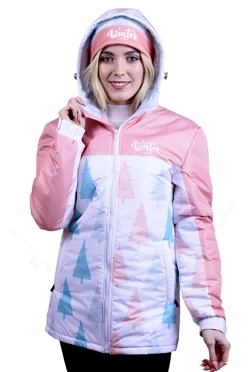 Куртка Норд с капюшоном на синтепоне унисекс, с полной запечаткой "Winter park"