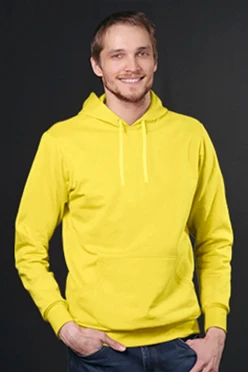 Худи Майк из футера унисекс, однотонный желтый