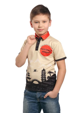 Поло Стар детская из примы с полной запечаткой "Маленькая Япония"