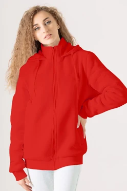 Балахон Джеймс из футера на флисе унисекс, однотонный красный