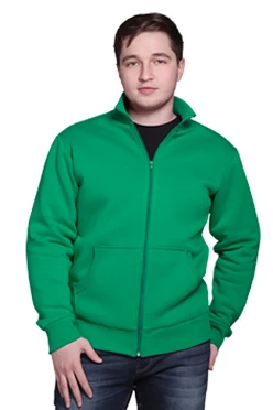 Толстовка Томас из футера унисекс, однотонная зеленая