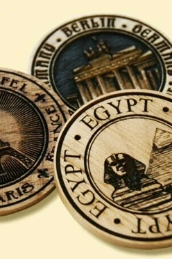 Магнит из дерева, круглый, 5 см