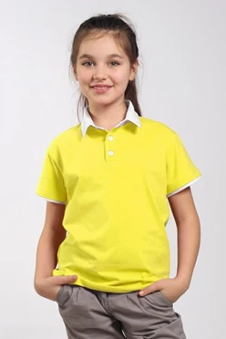 Поло Найт детская, комбинированная лимонная