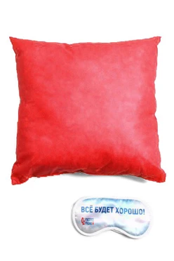 Подушка из спанбонда 35х35 см (холлофайбер), однотонная красная