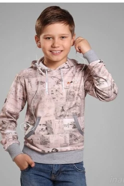 Худи Томми детский с карманами из футера с полной запечаткой
