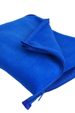 Плед Трансформер (плед-подушка) флисовый 155х170 см, однотонный синий