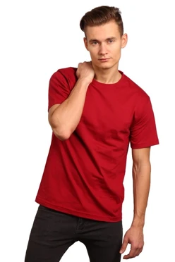 Футболка Премиум унисекс (Modern), однотонная  красная