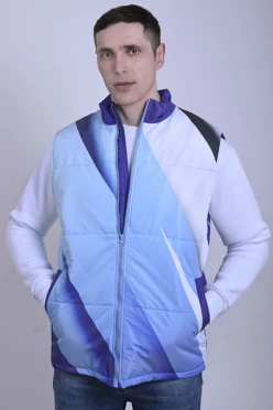 Жилет Портер на синтепоне со стежкой унисекс, с полной запечаткой "Lines"