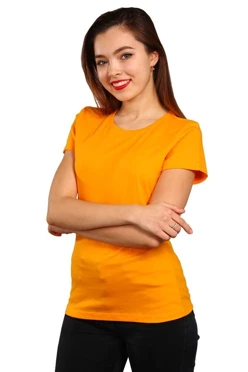 Футболка Премиум женская (Modern), однотонная жёлтая